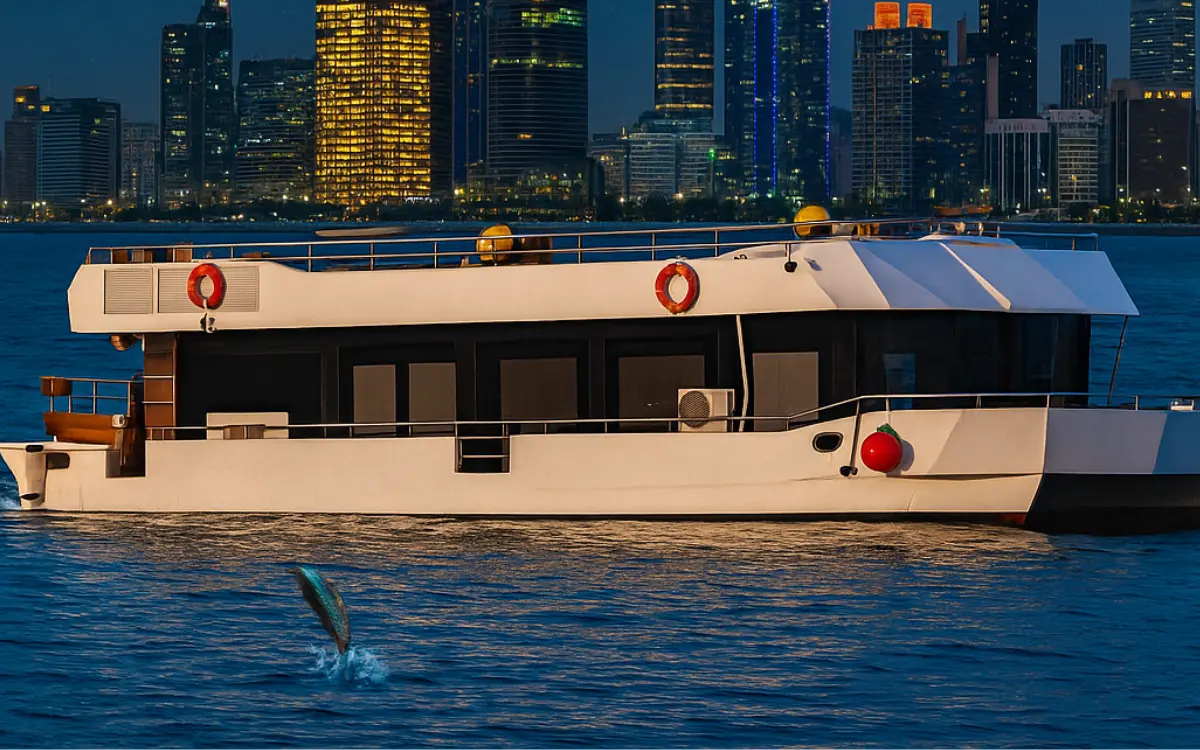 Business Class Canal Cruise Dubai NYE with Burj Khalifa fireworks and stunning Dubai Water Canal views