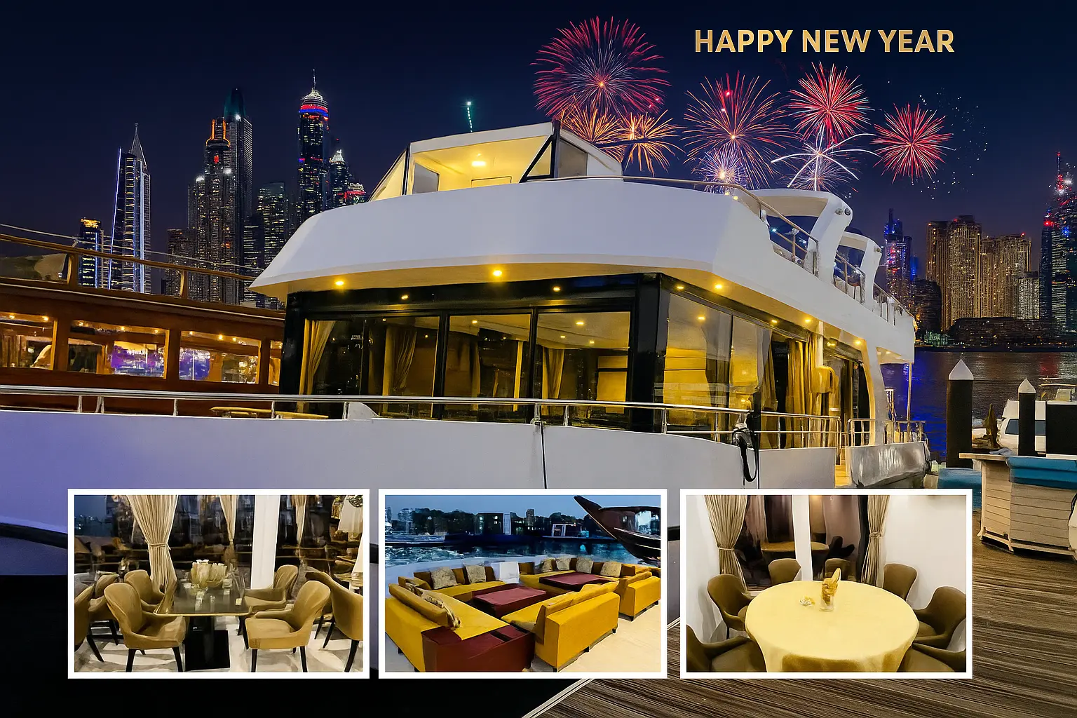 premium luxury canal cruise Dubai nye eve