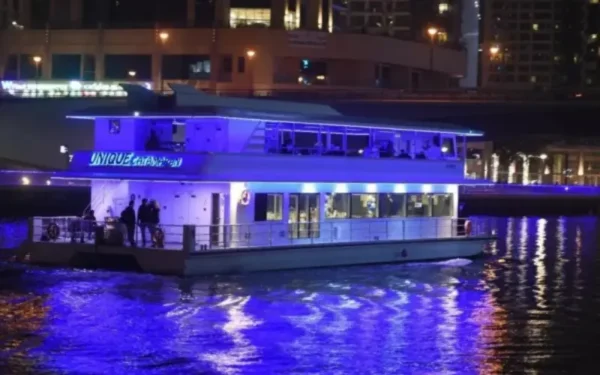 Traditional Tanoura dance performance on board a premium Dubai Marina dhow cruise