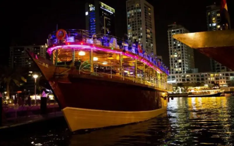 wooden glass cruise marina deal in Dubai