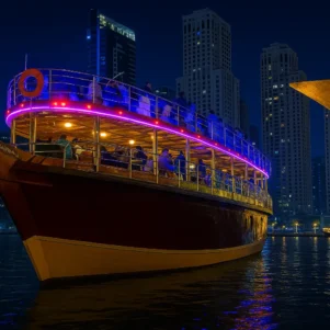 wooden glass cruise marina deal in Dubai