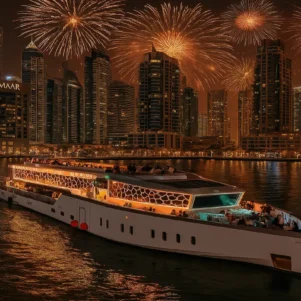 lotus five star mega yacht nye cruise Dubai